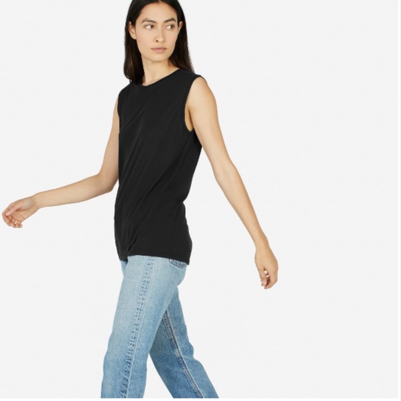 Everlane Tops - Everlane Luxe Drape Muscle Tank Top Navy Blue XS